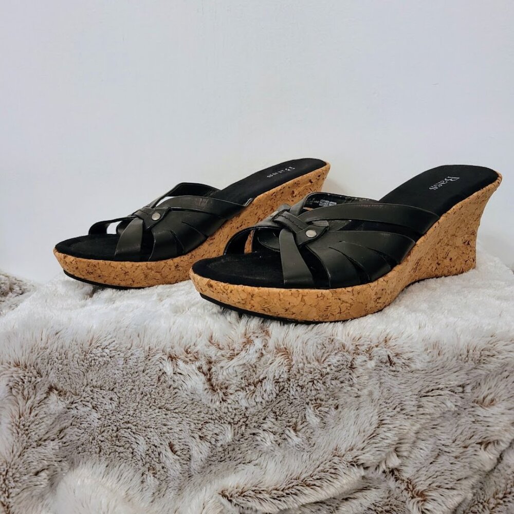 Bass Black Leather Shiraz Sandals, Size 9M